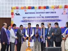 Hon'ble Chief Minister Professor (Dr.) Manik Saha addressed the National Dentist Day 2023 programme & 22nd annual dental conference of Indian Dental Association, Tripura State Branch organized by National Oral Health Programme, NHM at Pragya Bhavan. Hon'ble Chief Minister Professor (Dr.) Manik Saha addressed the National Dentist Day 2023 programme & 22nd annual dental conference of Indian Dental Association, Tripura State Branch organized by National Oral Health Programme, NHM at Pragya Bhavan.